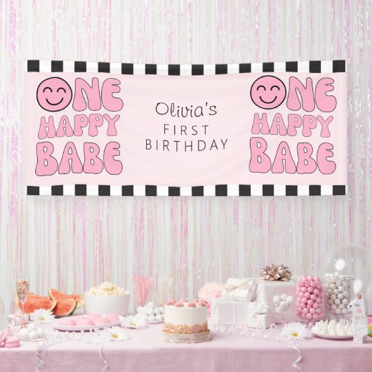 Ein Happy Babe Happy Face Pink Banner (Party)