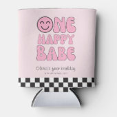 Ein Happy Babe Happy Face Pink Dosenkühler (Vorderseite)
