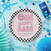 Ein Happy Babe Happy Face Pink Pappteller (Party)