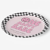 Ein Happy Babe Happy Face Pink Pappteller (Schrägansicht)