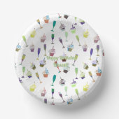 Ein Happy Birthday Cup Cake Wein Glas Muster Pappteller (Vorderseite)