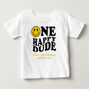 Ein Happy Typ Custom Lmile Face Boy 1. Geburtstag Baby T-shirt