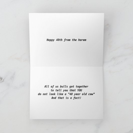 EIN HAREM VON SIEGELN FÜR IHREN 40. KARTE (Innenseite)