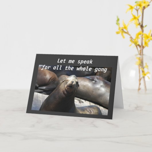 EIN HAREM VON SIEGELN FÜR IHREN 40. KARTE (Gelbe Blume)