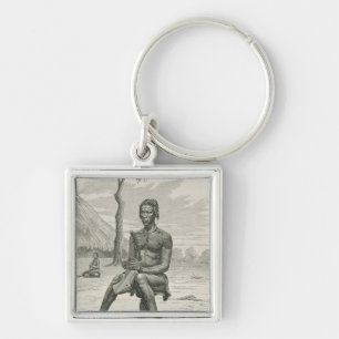 Ein Harfen-Spieler des Azandeh oder des Nyam-Nyams Schlüsselanhänger