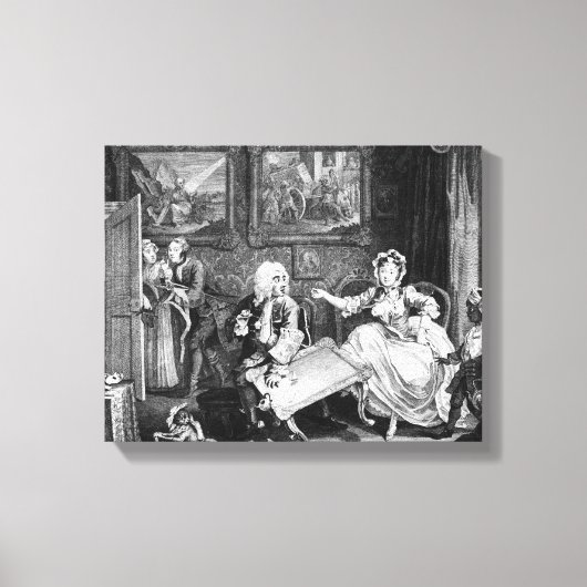 Ein Harlot's Progress, Platte II, Quarrels Leinwanddruck (Vorderseite)