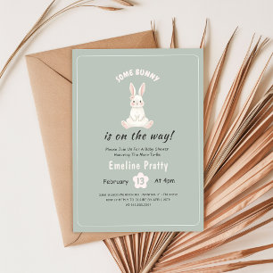 Ein Häschen auf dem Weg Süße Kaninchen-Baby-Party Einladung