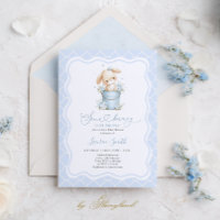 Ein Häschen ist auf dem Weg Baby Shower Junge