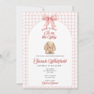 Ein Häschen ist auf dem Weg Mädchen Baby Shower Ei Einladung