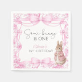 Ein Häschen ist ein Mädchen 1. Geburtstag Serviette (Vorderseite)