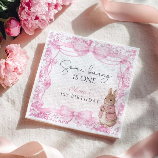 Ein Häschen ist ein Mädchen 1. Geburtstag Serviette