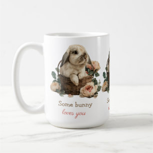 Ein Häschen liebt dich in einem Korb mit Rosen Kaffeetasse