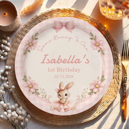 Ein Häschen wird Eins 1. Geburtstag  Pappteller