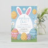 Ein Häschen wird eins Ostern Frühling 1. Geburtsta Einladung (Stehend Vorderseite)