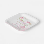 Ein Häschen wird Eins Rosa Kokette Ballerina Pappteller (Gewinkelt)