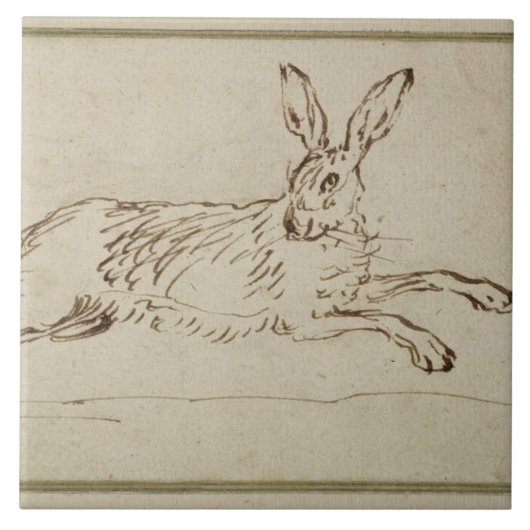 Ein Hase-Betrieb, wenn die Ohren (Stift u. Tinte Fliese (Vorderseite)