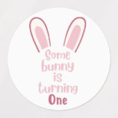 Ein Hase dreht sich um einen Kleber Etiketten (Design 2)