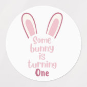 Ein Hase dreht sich um einen Kleber Etiketten (Design 1)