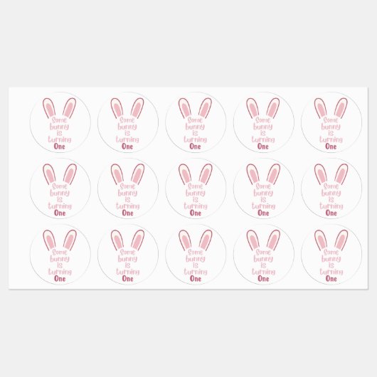 Ein Hase dreht sich um einen Kleber Etiketten (Blatt)