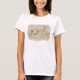 Ein Hase läuft, die Ohren sind gekippt (Pen & Tint T-Shirt