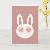 Ein Hase liebt dich braun Karte (Gelbe Blume)