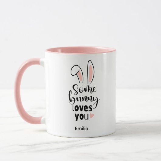 Ein Hase liebt dich Frohe Ostern Geschenk Tasse (Links)