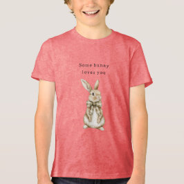 Ein Hase liebt dich grüner Bogen Ostern Tri-Blend Shirt