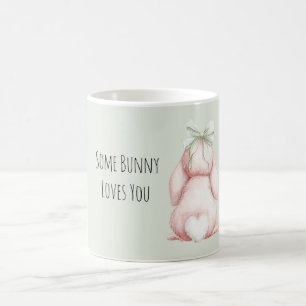 Ein Hase liebt dich Minzschleife Herz Schwanz Kaffeetasse