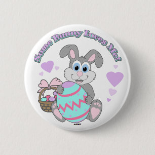 Ein Hase liebt mich! Osterhase Button