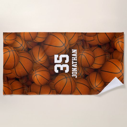 ein Haufen Basketball Jungs Sportmuster Strandtuch (Vorderseite)