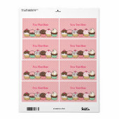 Ein Haufen Cupcakes Buchzeichen Labels (Vorne)