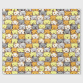 Ein Haufen farbenfroher Katzen Muster Geschenkpapier (Flach)