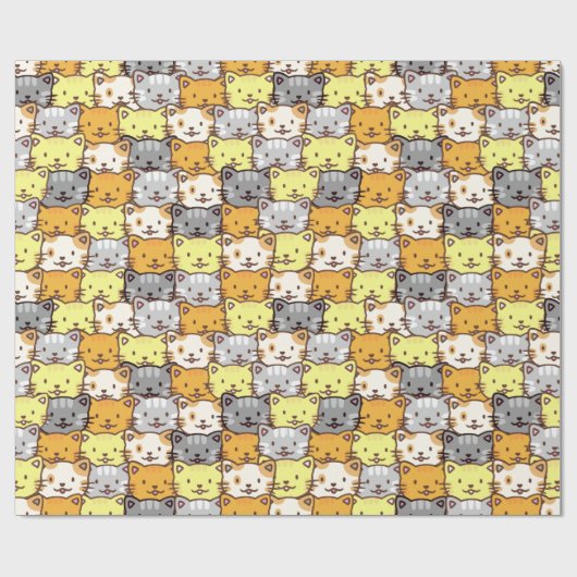 Ein Haufen farbenfroher Katzen Muster Geschenkpapier (Flach)