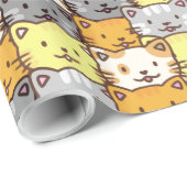 Ein Haufen farbenfroher Katzen Muster Geschenkpapier (Rolleneckpunkt)