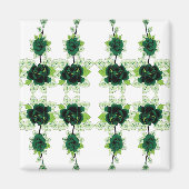 ein Haufen grüner Blume auf weißem Hintergrund Magnet (Vorne)