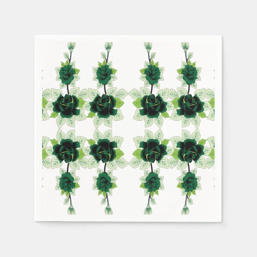 ein Haufen grüner Blume auf weißem Hintergrund Serviette (Vorderseite)