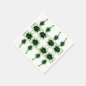 ein Haufen grüner Blume auf weißem Hintergrund Serviette (Ecke)