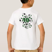 Ein Haufen grüner schwarzer Fußball-Bälle, die Kin T-Shirt (Rückseite)