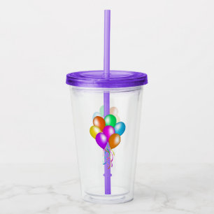 Ein Haufen heller, lebendiger Balloons straamers F Acryltrinkbecher