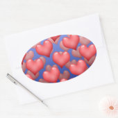 Ein Haufen Herz Ovaler Aufkleber (Umschlag)