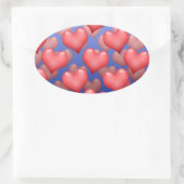 Ein Haufen Herz Ovaler Aufkleber (Tasche)