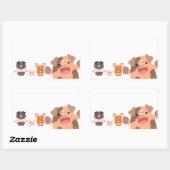 Ein Haufen Niedlicher Cartoon Rechteckiger Aufkleber (Blatt)