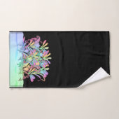 Ein Haufen pastellfarbene Blume schwarz Badhandtuch Set (Handtuch)