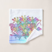 Ein Haufen pastellfarbener Blume Badhandtuch Set (Waschlappen)