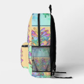 Ein Haufen pastelliger Blume Bedruckter Rucksack (Rechts)