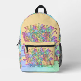 Ein Haufen pastelliger Blume Bedruckter Rucksack