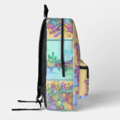 Ein Haufen pastelliger Blume Bedruckter Rucksack (Links)
