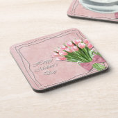 Ein Haufen Pink Tulips Untersetzer (Linke Seite)