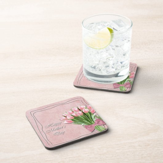 Ein Haufen Pink Tulips Untersetzer (Rechte Seite)