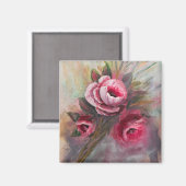 ein Haufen rosa Rosengemälde aus Acryl Magnet (Vorderseite/Rückseite)